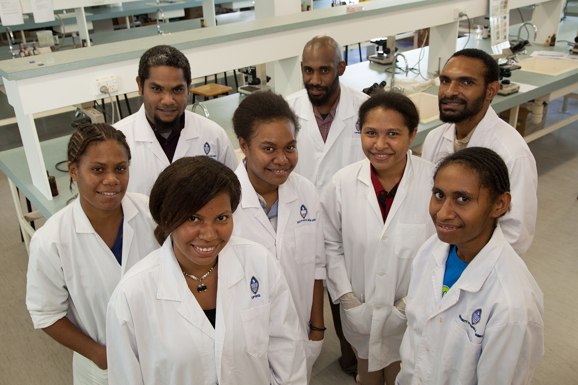 Science students from UPNG doing pactical exams at the Science area of the Port Moresby General Hospital compound.